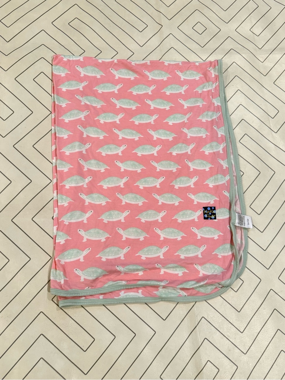 Kickee Pants Pink Turtle Swaddle Blanket